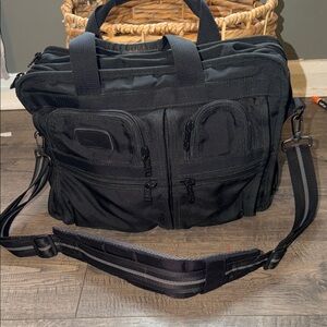 Tumi Black Briefcase with Shoulder Strap